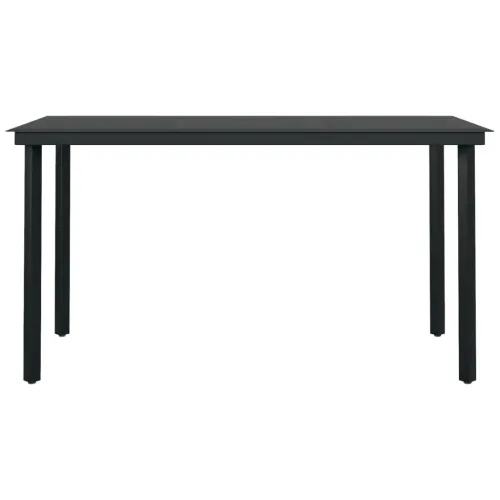Vrtna garnitura - 5-dijelni vrtni blagovaonski set crni - Dužina stola 140 cm 4 Cijena