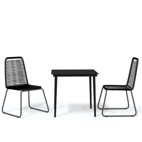 Vrtna garnitura - 3-dijelni vrtni blagovaonski set crni - Dužina stola 80 cm 2 Cijena