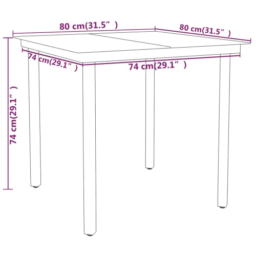 Vrtna garnitura - 5-dijelni vrtni blagovaonski set crni - Dužina stola 80 cm 4 Cijena