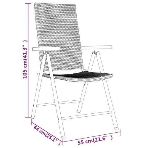 Vrtna garnitura - 7-dijelni vrtni blagovaonski set crni - Dužina stola 140 cm 6 Cijena