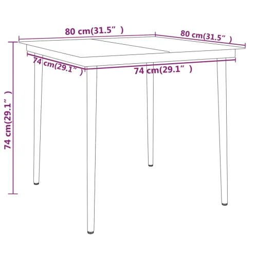 Vrtna garnitura - 5-dijelni vrtni blagovaonski set crni - Dužina stola 80 cm 4 Cijena