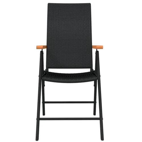 Vrtna garnitura - 5-dijelni vrtni blagovaonski set crni - Dužina stola 80 cm 4 Cijena
