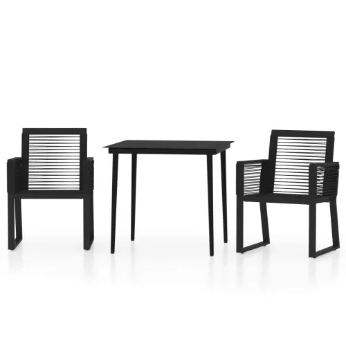 Vrtna garnitura - 3-dijelni vrtni blagovaonski set crni - Dužina stola 80 cm 2 Cijena