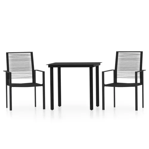 Vrtna garnitura - 3-dijelni vrtni blagovaonski set crni - Dužina stola 80 cm 2 Cijena