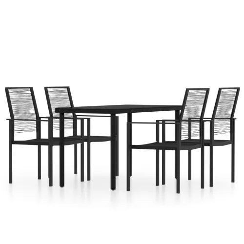 Vrtna garnitura - 5-dijelni vrtni blagovaonski set crni - Dužina stola 140 cm 4 Cijena