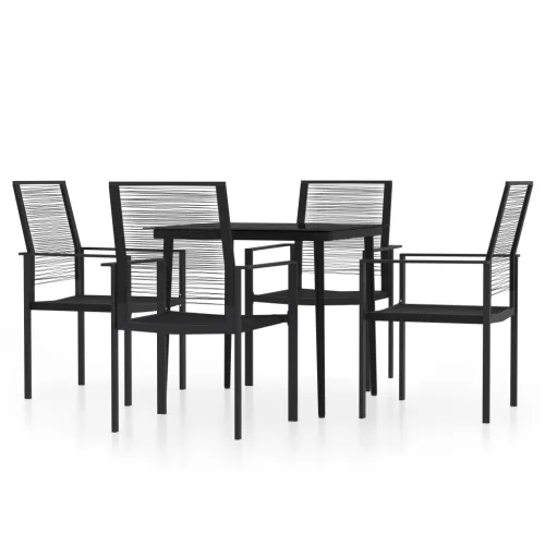 Vrtna garnitura - 5-dijelni vrtni blagovaonski set crni - Dužina stola 80 cm 4 Cijena
