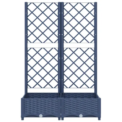 Vrtna žardinjera s rešetkom plavo-siva 80x40x121,5 cm PP - Plavo-siva 80 x 40 x 121,5 cm bez kotača Cijena