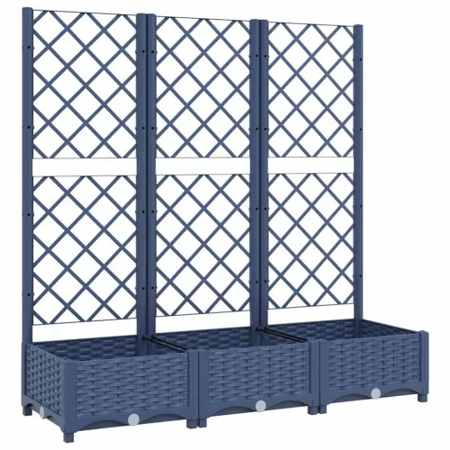 Vrtna sadilica s rešetkom plava siva 120 x 40 x 121,5 cm PP - Plavo-siva 120 x 40 x 121,5 cm bez kotača Cijena