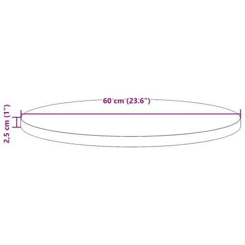 Ploča za stol Ø 60 x 2,5 cm od masivne borovine - Prirodna Ø 60 x 2.5 cm Cijena