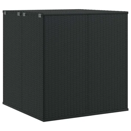 Kutija za vrtne jastuke od PE ratana 100 x 97,5 x 104 cm crna - Crna 100 x 97.5 x 104 cm Crna 100 x 97.5 x 104 cm Cijena