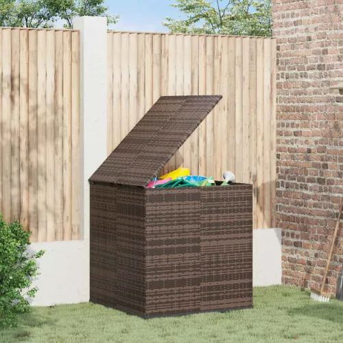 Kutija za vrtne jastuke od PE ratana 100 x 97,5 x 104 cm smeđa - Smeđa 100 x 97.5 x 104 cm Smeđa 100 x 97.5 x 104 cm Cijena