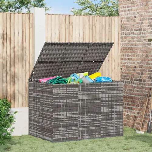 Kutija za vrtne jastuke od PE ratana 145 x 100 x 103 cm siva - Siva 145 x 100 x 103 cm Siva 145 x 100 x 103 cm Cijena
