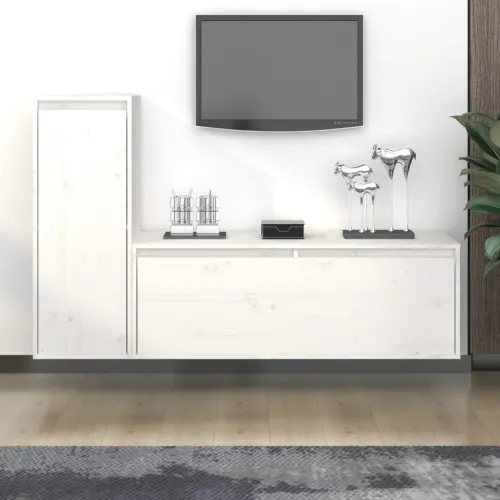 TV ormarići 2 kom bijeli od masivne borovine - Bijela 2 Cijena