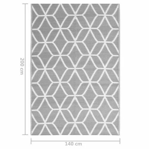 Vanjski tepih ARAKIL sivi 140 x 200 cm PP - Siva i bijela 140 x 200 cm Cijena