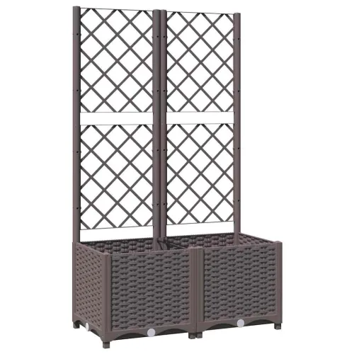 Vrtna sadilica s rešetkom smeđa 80 x 40 x 136 cm PP - Smeđa 80 x 40 x 136 cm bez kotača Cijena