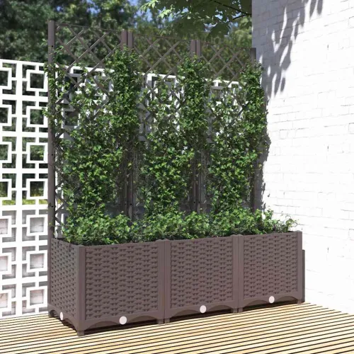 Vrtna žardinjera s rešetkom smeđa 120x40x136 cm PP - Smeđa 120 x 40 x 136 cm 1 Smeđa Cijena