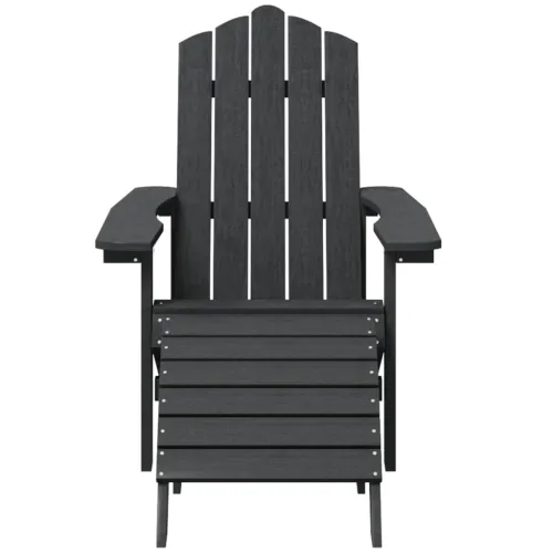 Vrtna stolica Adirondack s osloncem za noge HDPE antracit - Antracit fotelja + tabure Cijena