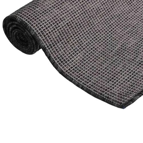 Vanjski tepih ravnog tkanja 80 x 250 cm sivi - Siva 80 x 250 cm Cijena