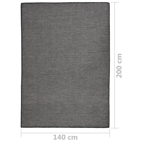 Vanjski tepih ravnog tkanja 140 x 200 cm sivi - Siva 140 x 200 cm Cijena