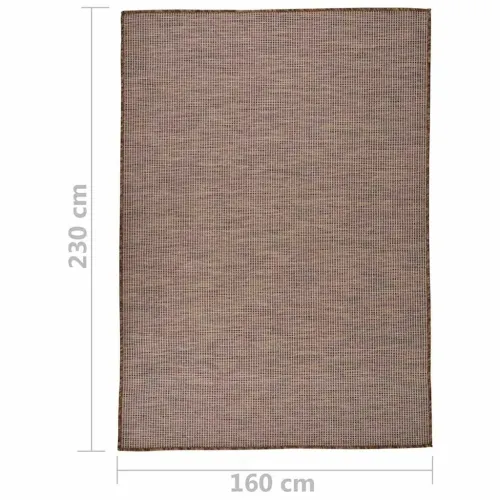 Vanjski tepih ravnog tkanja 160 x 230 cm smeđi - Smeđa 160 x 230 cm Cijena