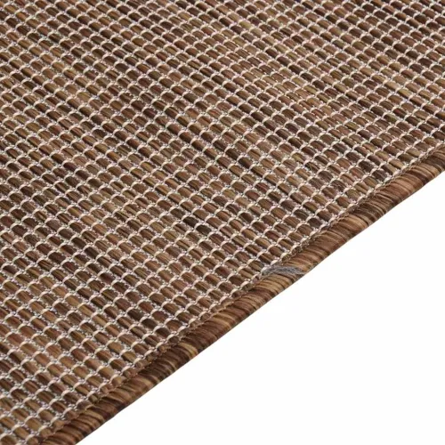 Vanjski tepih ravnog tkanja 160 x 230 cm smeđi - Smeđa 160 x 230 cm Cijena