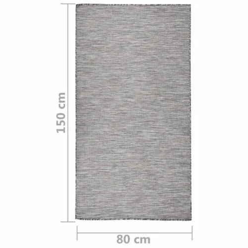 Vanjski tepih ravnog tkanja 80 x 150 cm smeđe-plava - Smeđe-plava 80 x 150 cm Cijena