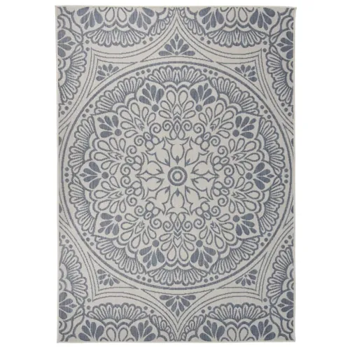 Vanjski tepih ravnog tkanja 120 x 170 cm plavi s uzorkom - Plavi uzorak 120 x 170 cm Cijena