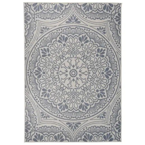 Vanjski tepih ravnog tkanja 160 x 230 cm plavi s uzorkom - Plavi uzorak 160 x 230 cm Cijena