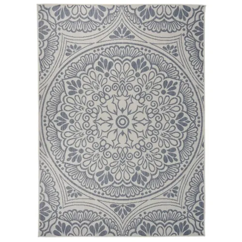 Vanjski tepih ravnog tkanja 200 x 280 cm plavi s uzorkom - Plavi uzorak 200 x 280 cm Cijena