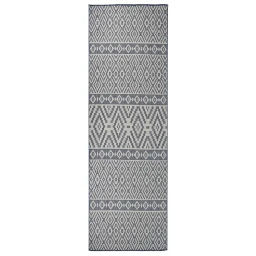 Vanjski tepih ravnog tkanja 80 x 250 cm plave pruge - Plave pruge 80 x 250 cm Cijena