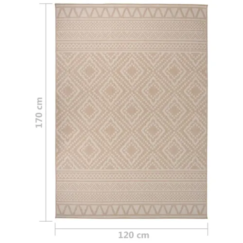 Vanjski tepih ravnog tkanja 120 x 170 cm smeđe pruge - Smeđe pruge 120 x 170 cm Cijena