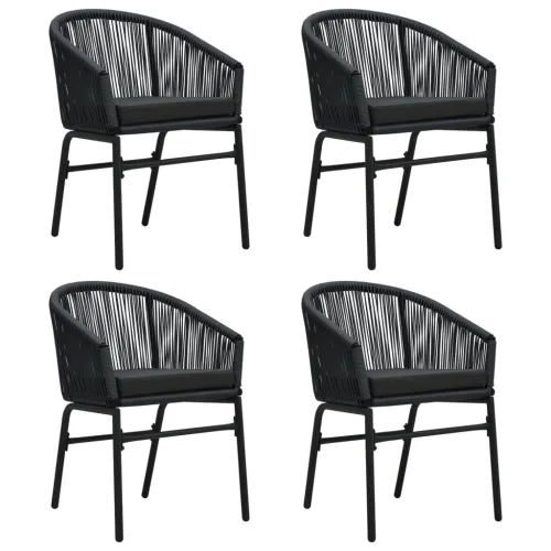 Vrtna garnitura - 5-dijelni vrtni blagovaonski set crni - Crna Dužina stola 80 cm 4 Cijena