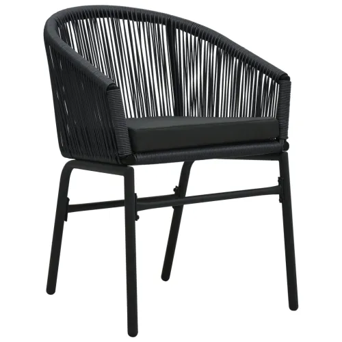 Vrtna garnitura - 5-dijelni vrtni blagovaonski set crni - Crna Dužina stola 80 cm 4 Cijena