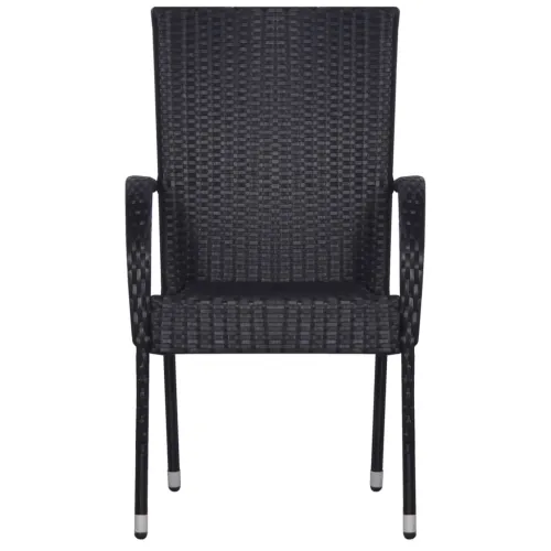 Vrtna garnitura - 3-dijelni vrtni blagovaonski set crni - Crna Dužina stola 80 cm 2 Cijena