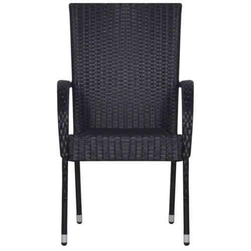 Vrtna garnitura - 7-dijelni vrtni blagovaonski set crni - Crna Dužina stola 140 cm 6 Cijena