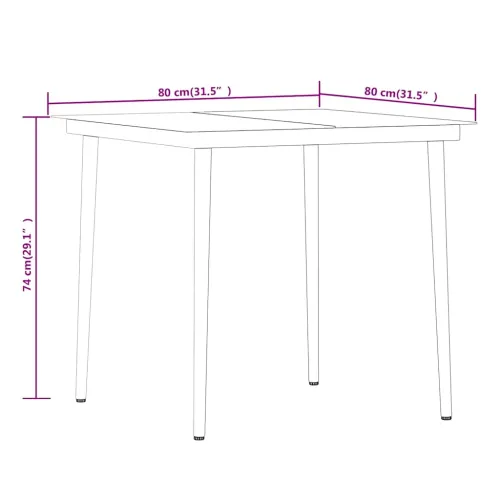 Vrtna garnitura - 5-dijelni vrtni blagovaonski set smeđe-crni - Smeđa i crna Dužina stola 80 cm 4 Cijena