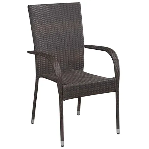 Vrtna garnitura - 5-dijelni vrtni blagovaonski set smeđe-crni - Smeđa i crna Dužina stola 80 cm 4 Cijena