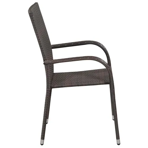 Vrtna garnitura - 5-dijelni vrtni blagovaonski set smeđe-crni - Smeđa i crna Dužina stola 80 cm 4 Cijena