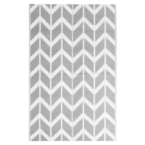 Vanjski tepih ARAKIL sivi 160x230 cm PP - Bijela i siva 160 x 230 cm Cijena