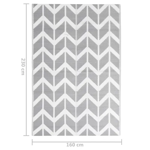 Vanjski tepih ARAKIL sivi 160x230 cm PP - Bijela i siva 160 x 230 cm Cijena