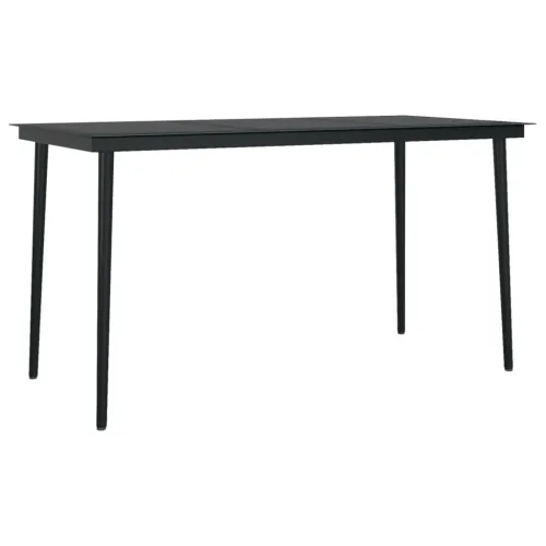 Vrtna garnitura - 5-dijelni vrtni blagovaonski set crni - Crna Dužina stola 140 cm 4 Cijena