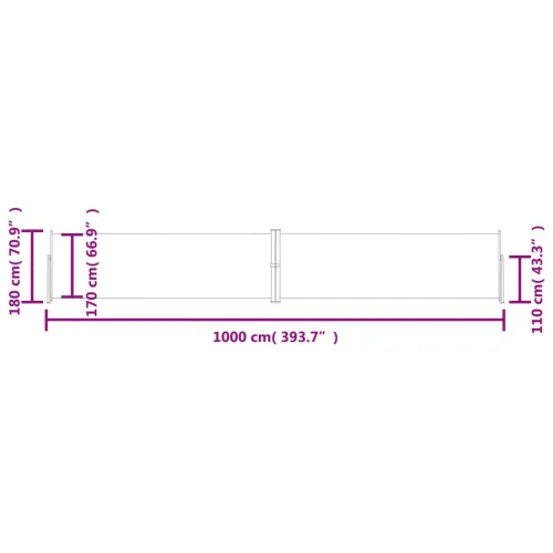 Uvlačiva bočna tenda krem 180 x 1000 cm - Krema 180 x 1000 cm Cijena