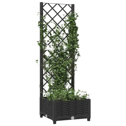 Vrtna žardinjera s rešetkom crna 40x40x121,5 cm PP - Crna 40 x 40 x 121,5 cm bez kotača Cijena