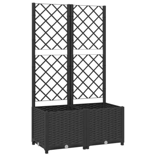 Vrtna žardinjera s rešetkom crna 80x40x136 cm PP - Crna 80 x 40 x 136 cm bez kotača Cijena