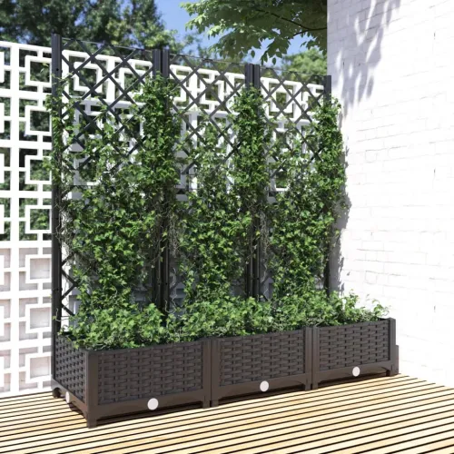 Vrtna žardinjera s rešetkom crna 120x40x121,5 cm PP - Crna 120 x 40 x 121.5 cm 1 Crna Cijena