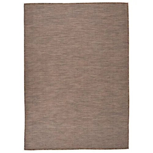 Vanjski tepih ravnog tkanja 140 x 200 cm smeđi - Smeđa 140 x 200 cm Cijena