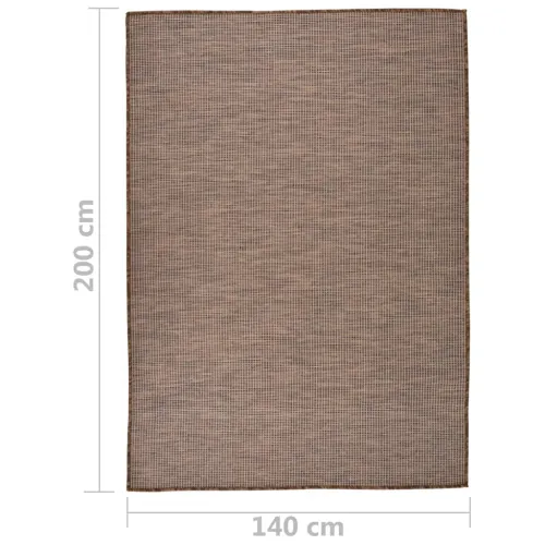 Vanjski tepih ravnog tkanja 140 x 200 cm smeđi - Smeđa 140 x 200 cm Cijena