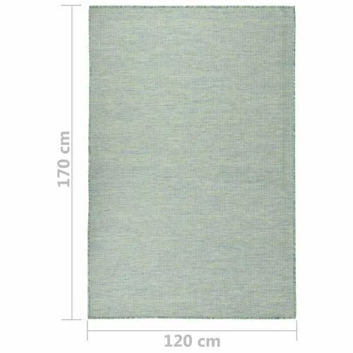 Vanjski tepih ravnog tkanja 120 x 170 cm tirkizni - Tirkizna 120 x 170 cm Cijena