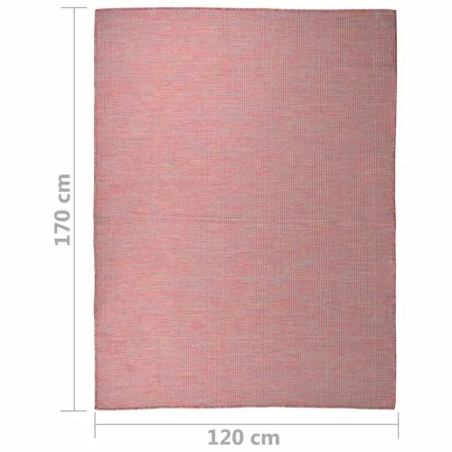 Vanjski tepih ravnog tkanja 120 x 170 cm crveni - Crvena 120 x 170 cm Cijena