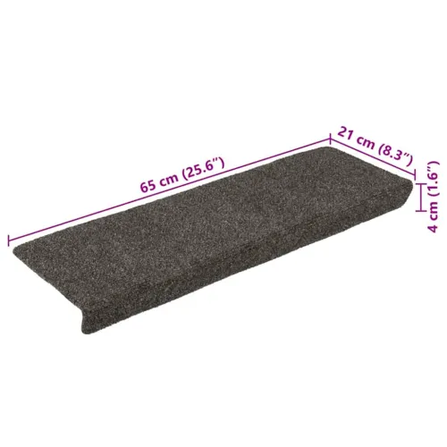 Prostirke za stepenice samoljepljive 15 kom 65x21x4 cm antracit pravokutni rub - Antracit 15 Cijena